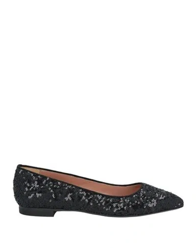 Pollini Woman Ballet Flats Black Size 5 Textile Fibers In Multi