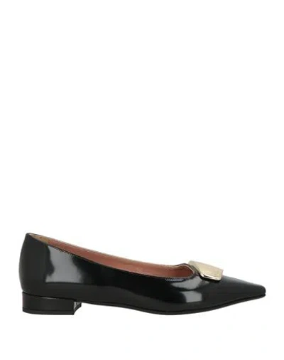 Pollini Woman Ballet Flats Black Size 7 Calfskin