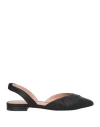 Pollini Woman Ballet Flats Black Size 7 Leather In Black