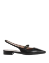 Pollini Woman Ballet Flats Black Size 7 Leather