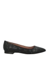 Pollini Woman Ballet Flats Black Size 8 Leather