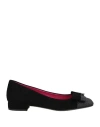 Pollini Woman Ballet Flats Black Size 7 Leather In Black