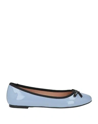 Pollini Woman Ballet Flats Light Blue Size 7 Leather