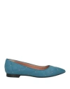 Pollini Woman Ballet Flats Light Grey Size 5 Leather In Blue