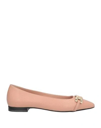 Pollini Woman Ballet Flats Light Pink Size 10 Leather