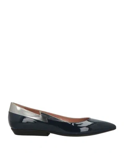 Pollini Woman Ballet Flats Midnight Blue Size 7 Leather