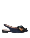 Pollini Woman Ballet Flats Navy Size 7 Leather