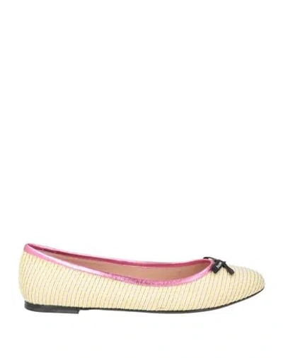 Pollini Woman Ballet Flats Pastel Yellow Size 5 Leather In Neutral