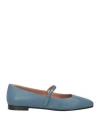 Pollini Woman Ballet Flats Slate Blue Size 7 Leather
