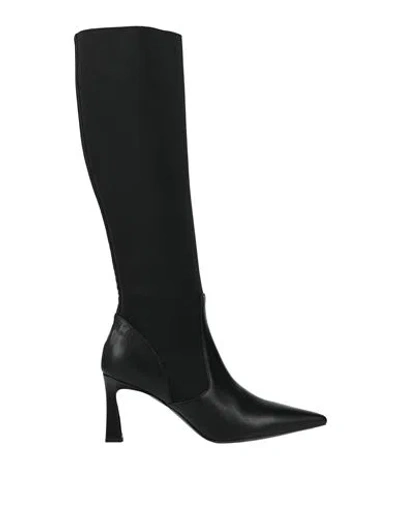 Pollini Woman Boot Black Size 5 Calfskin, Textile Fibers