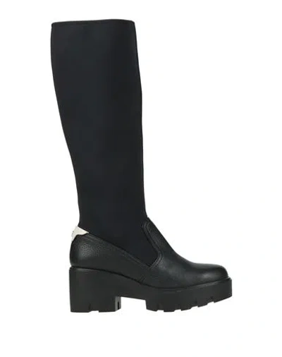 Pollini Woman Boot Black Size 7 Leather, Textile Fibers