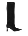 Pollini Woman Boot Black Size 7.5 Leather In Black