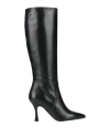 Pollini Woman Boot Black Size 8 Calfskin In Black