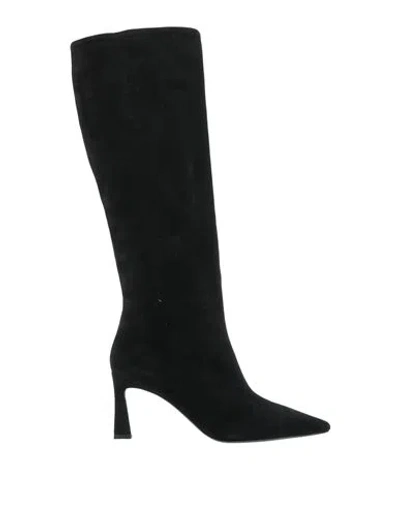 Pollini Woman Boot Black Size 8 Leather In Black