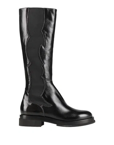Pollini Woman Boot Black Size 9 Leather