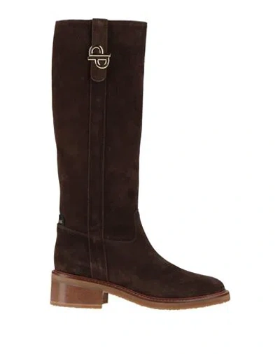 POLLINI POLLINI WOMAN BOOT CHOCOLATE BROWN SIZE 7 SOFT LEATHER