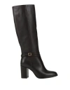 Pollini Woman Boot Dark Brown Size 8 Leather In Black