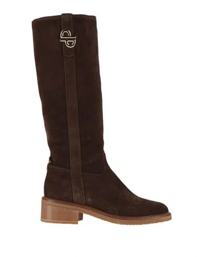 POLLINI POLLINI WOMAN BOOT DARK BROWN SIZE 8 LEATHER