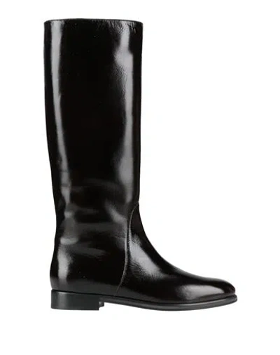 Pollini Woman Boot Dark Brown Size 9 Leather