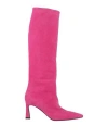 Pollini Woman Boot Fuchsia Size 8 Leather In Pink