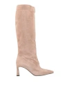 Pollini Woman Boot Grey Size 6 Leather In Pink