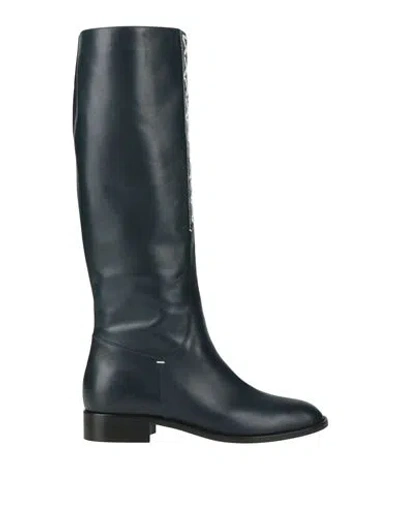 Pollini Woman Boot Midnight Blue Size 8 Calfskin