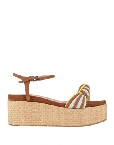 Pollini Woman Espadrilles Brown Size 9 Leather