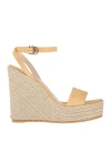 Pollini Woman Espadrilles Pastel Yellow Size 8 Leather In Yellow