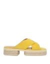Pollini Woman Espadrilles Yellow Size 6 Leather