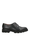 Pollini Woman Lace-up Shoes Black Size 5 Calfskin In Black