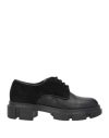 Pollini Woman Lace-up Shoes Black Size 6 Leather In Black