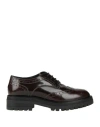 Pollini Woman Lace-up Shoes Cocoa Size 6 Soft Leather In Brown