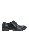Pollini Woman Lace-up Shoes Midnight Blue Size 8 Leather