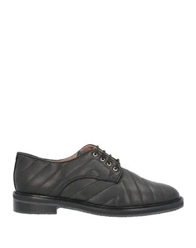 Pollini Woman Lace-up Shoes Black Size 8 Leather