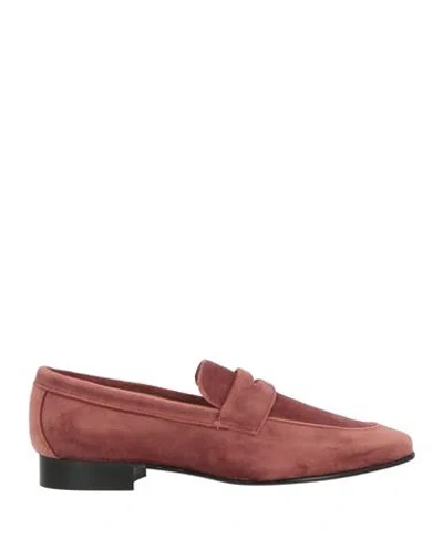 Pollini Woman Loafers Antique Rose Size 6 Textile Fibers In Pink