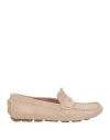 Pollini Woman Loafers Beige Size 8 Leather In Beige