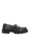 Pollini Woman Loafers Black Size 5 Calfskin