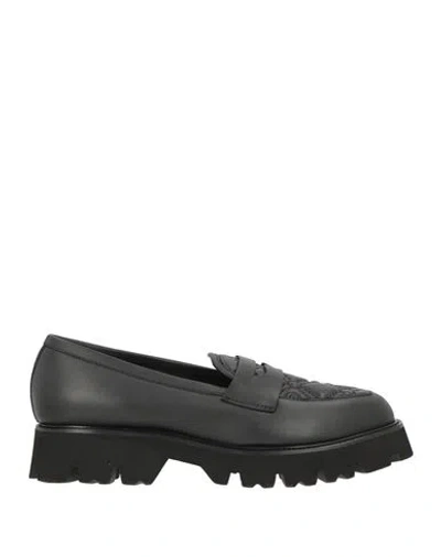 Pollini Woman Loafers Black Size 5 Leather