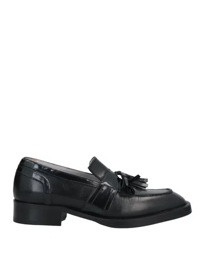 Pollini Woman Loafers Black Size 6 Leather