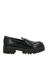 Pollini Woman Loafers Black Size 6 Pvc - Polyvinyl Chloride, Polyurethane