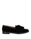 Pollini Woman Loafers Black Size 6 Textile Fibers, Leather