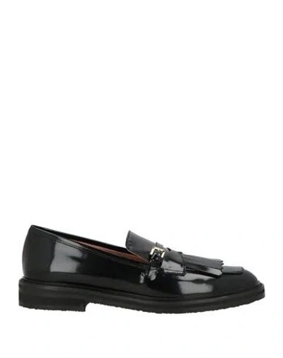 Pollini Woman Loafers Black Size 8 Calfskin