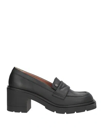 Pollini Woman Loafers Black Size 8 Calfskin