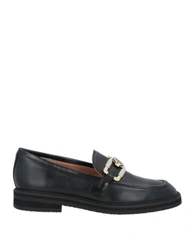 Pollini Woman Loafers Black Size 8 Calfskin