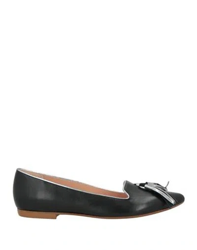 Pollini Woman Loafers Black Size 8 Leather