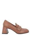 Pollini Woman Loafers Brown Size 7 Leather