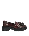 Pollini Woman Loafers Burgundy Size 6 Leather In Red