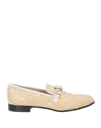 Pollini Woman Loafers Gold Size 11 Leather, Textile Fibers