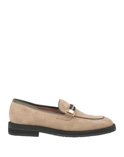 Pollini Woman Loafers Khaki Size 10 Leather In Brown