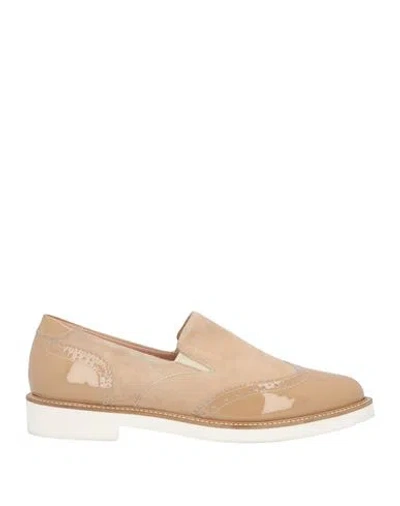 Pollini Woman Loafers Light Brown Size 5 Leather In Nude